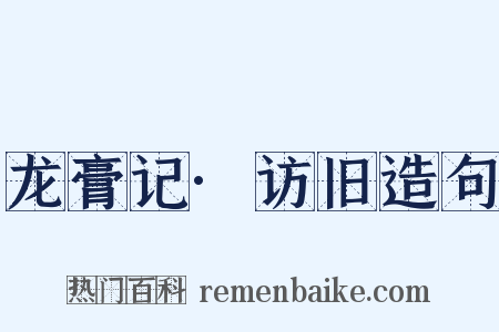龙膏记·访旧造句是什么意思的图片